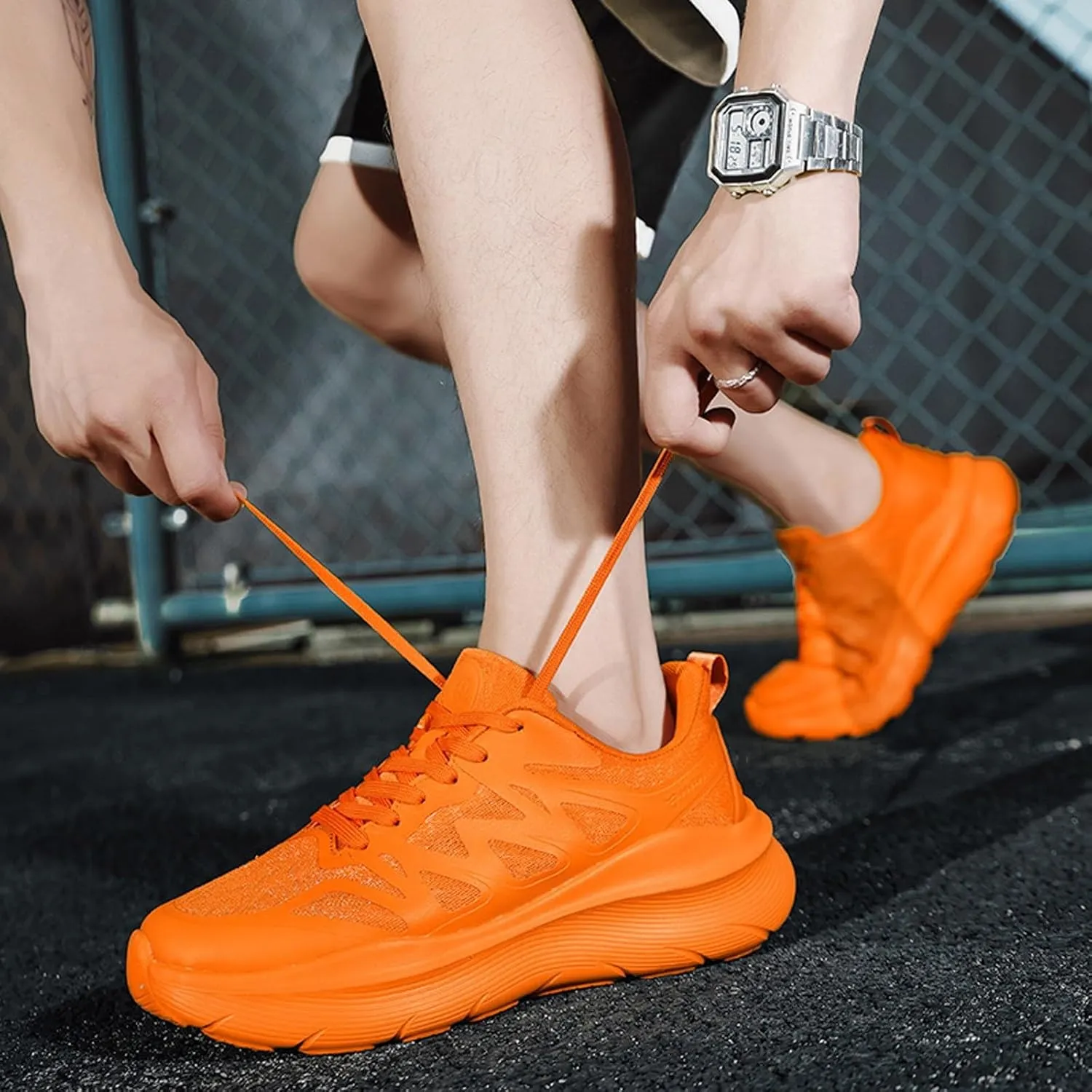 Couples Fashion Mesh Solid Color Breathable Sneakers Temperament Comfortable Running Shoes Sneaker Boots Men S
