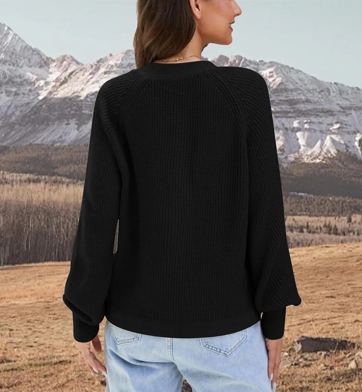 Cropped Cardigan Sweaters for Women Trendy Chunky Cable Knit Soft Cute Loose Sweaters Coats for Casual