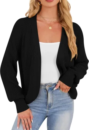 Cropped Cardigan Sweaters for Women Trendy Chunky Cable Knit Soft Cute Loose Sweaters Coats for Casual