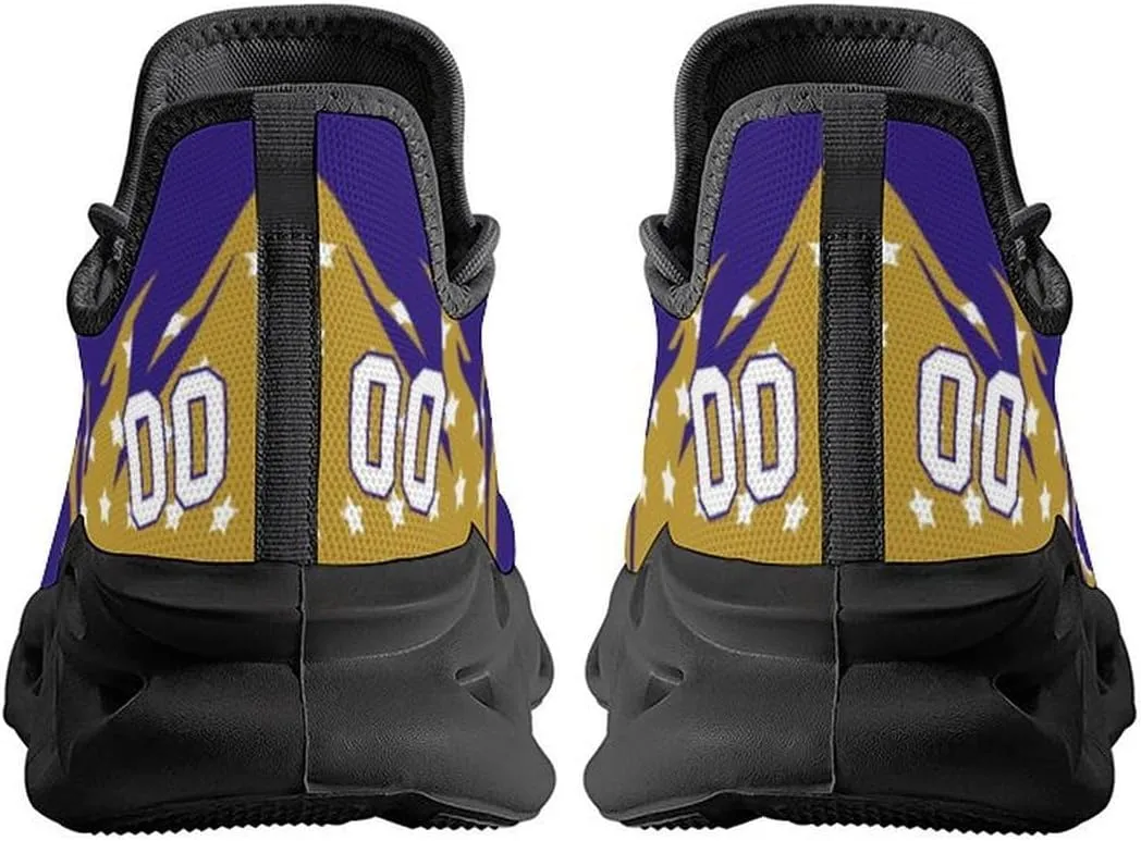 Custom Football Sneakers Personalized Breathable Fan Gift Add Name & Number Workout Athletic Gym Slip-on Shoes for Men Women