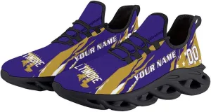 Custom Football Sneakers Personalized Breathable Fan Gift Add Name & Number Workout Athletic Gym Slip-on Shoes for Men Women