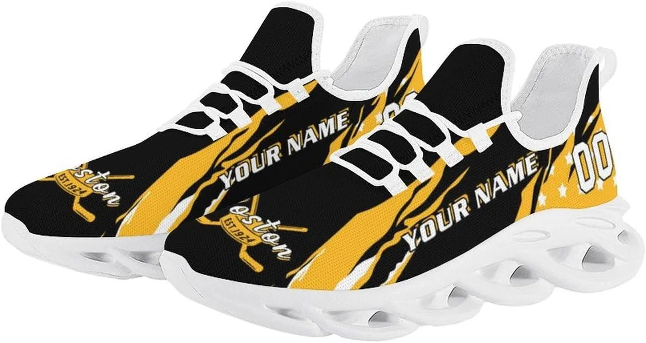 Custom Hockey Sneakers Personalized Breathable Fans Gifts Add Name & Number Workout Athletic Gym Slip-on Shoes for Men Women