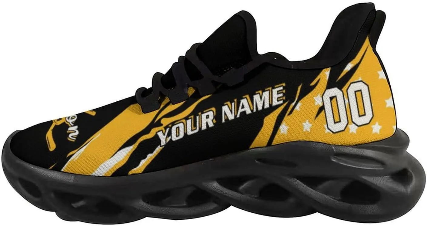 Custom Hockey Sneakers Personalized Breathable Fans Gifts Add Name & Number Workout Athletic Gym Slip-on Shoes for Men Women