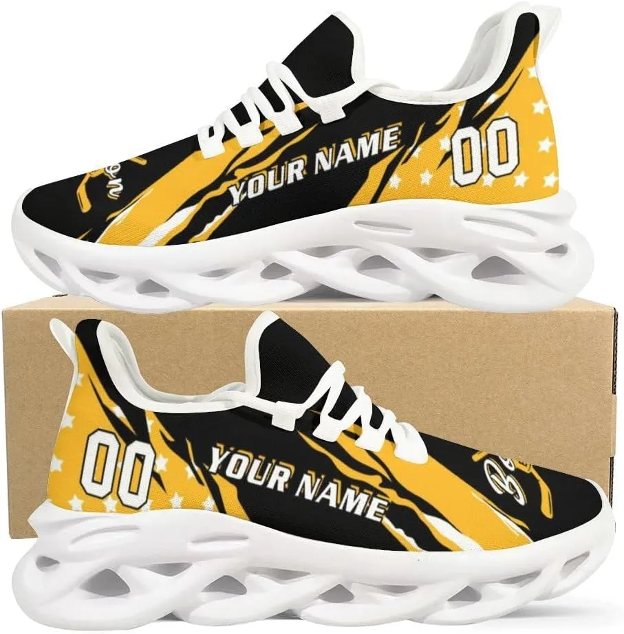 Custom Hockey Sneakers Personalized Breathable Fans Gifts Add Name & Number Workout Athletic Gym Slip-on Shoes for Men Women