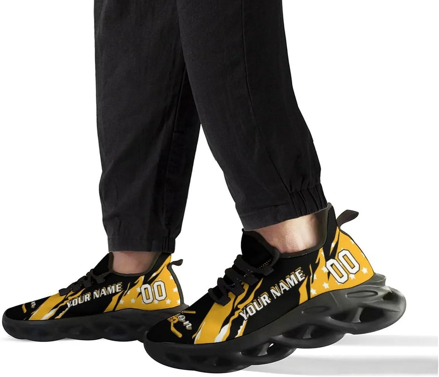 Custom Hockey Sneakers Personalized Breathable Fans Gifts Add Name & Number Workout Athletic Gym Slip-on Shoes for Men Women
