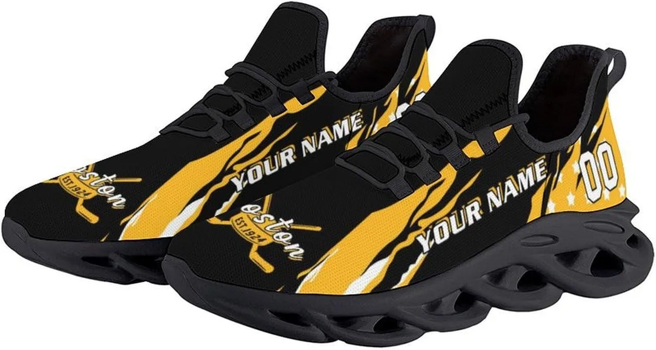 Custom Hockey Sneakers Personalized Breathable Fans Gifts Add Name & Number Workout Athletic Gym Slip-on Shoes for Men Women