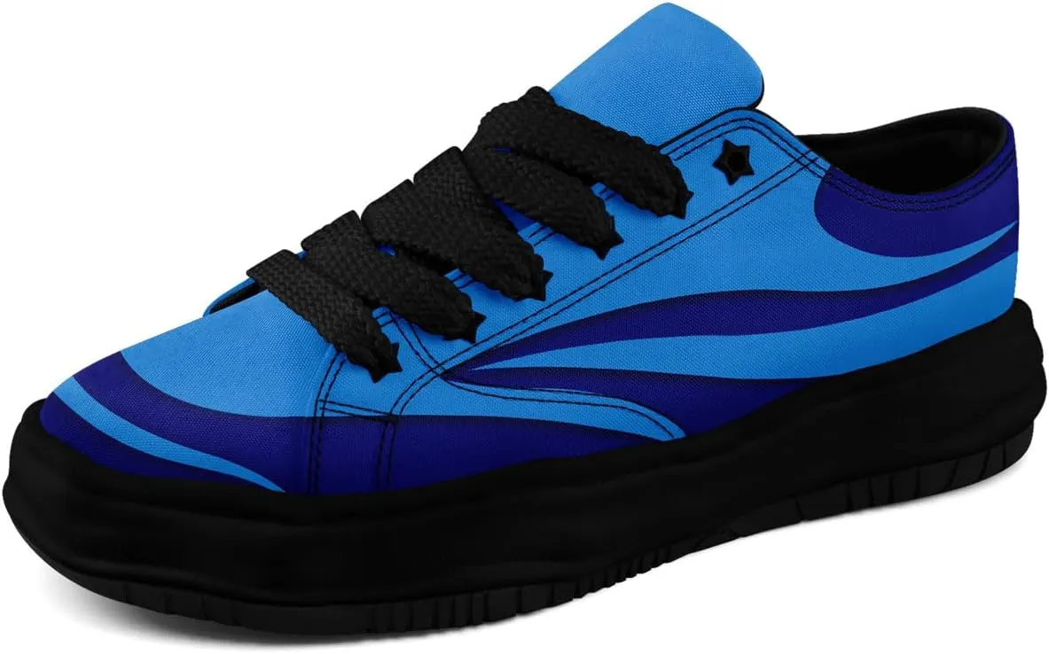 Custom Platform Sneakers for Men, Women's Personalized Chunky Canvas Shoes Thick Sole Trainers Fashion Streetwear
