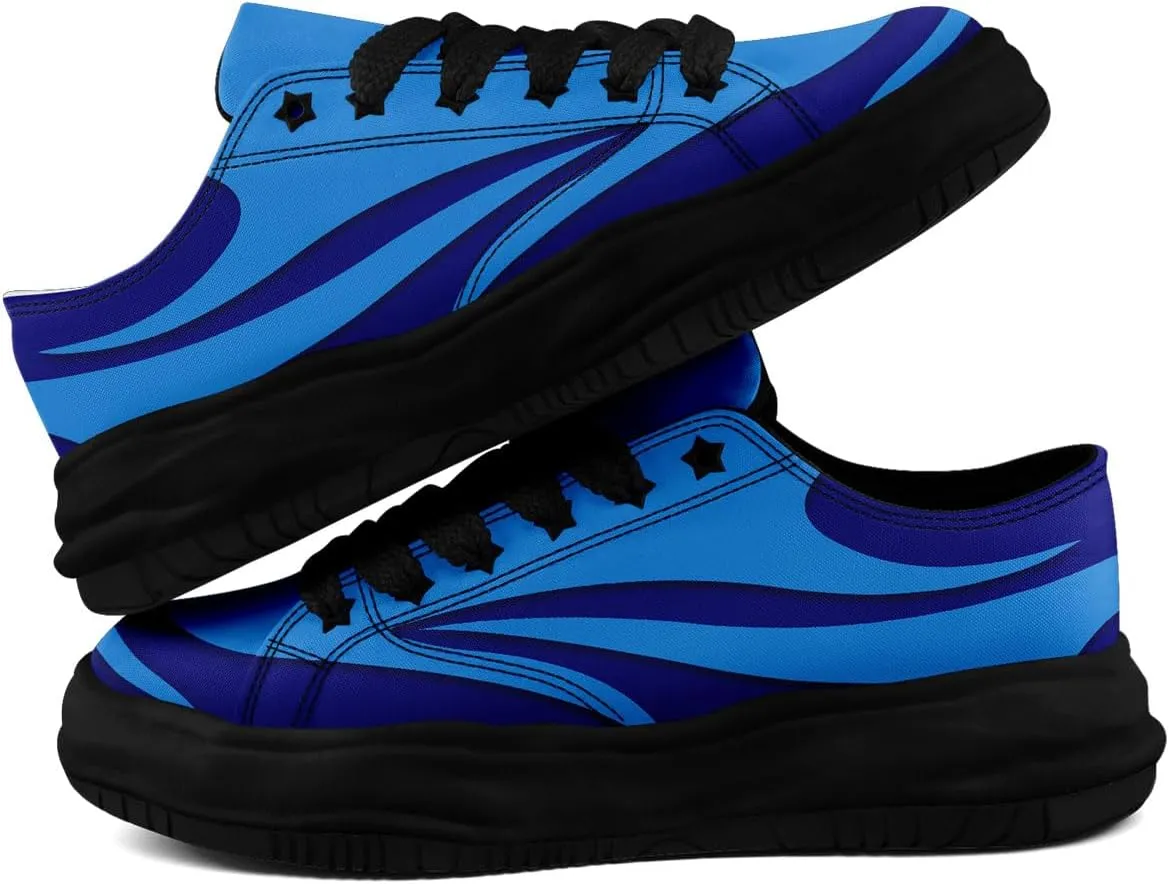 Custom Platform Sneakers for Men, Women's Personalized Chunky Canvas Shoes Thick Sole Trainers Fashion Streetwear