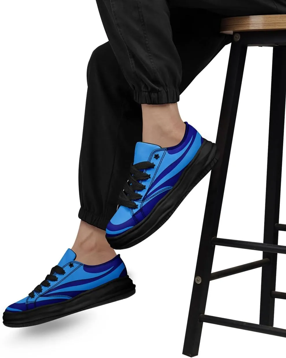Custom Platform Sneakers for Men, Women's Personalized Chunky Canvas Shoes Thick Sole Trainers Fashion Streetwear