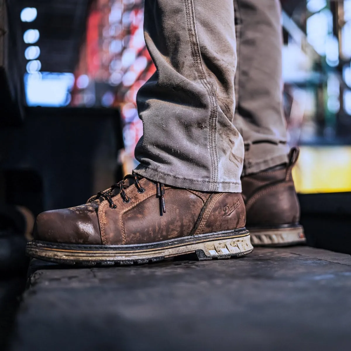 Danner 8” Steel Yard Steel Toe Work Boots for Men - Waterproof Full-Grain Leather with Dual-Density Footbed, Slip-Resistant Outsole, and EH Resistance