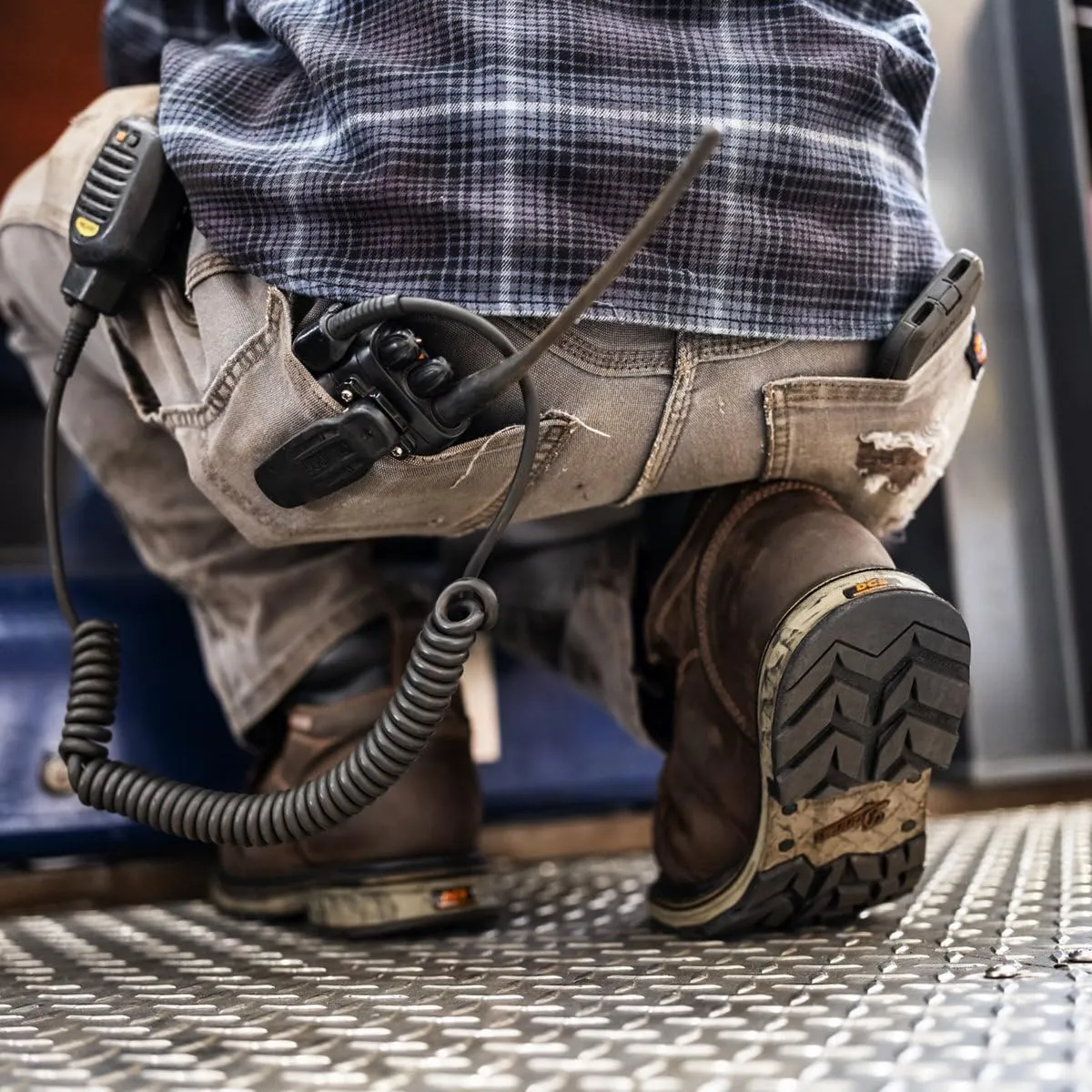Danner 8” Steel Yard Steel Toe Work Boots for Men - Waterproof Full-Grain Leather with Dual-Density Footbed, Slip-Resistant Outsole, and EH Resistance