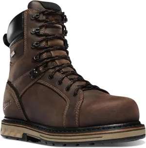 Danner 8” Steel Yard Steel Toe Work Boots for Men - Waterproof Full-Grain Leather with Dual-Density Footbed, Slip-Resistant Outsole, and EH Resistance