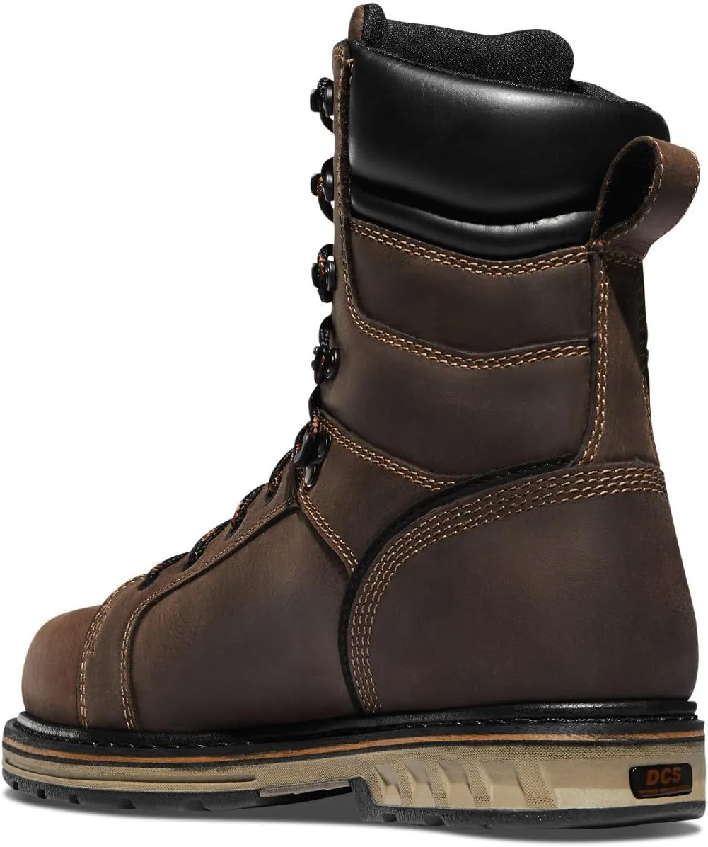 Danner 8” Steel Yard Steel Toe Work Boots for Men - Waterproof Full-Grain Leather with Dual-Density Footbed, Slip-Resistant Outsole, and EH Resistance