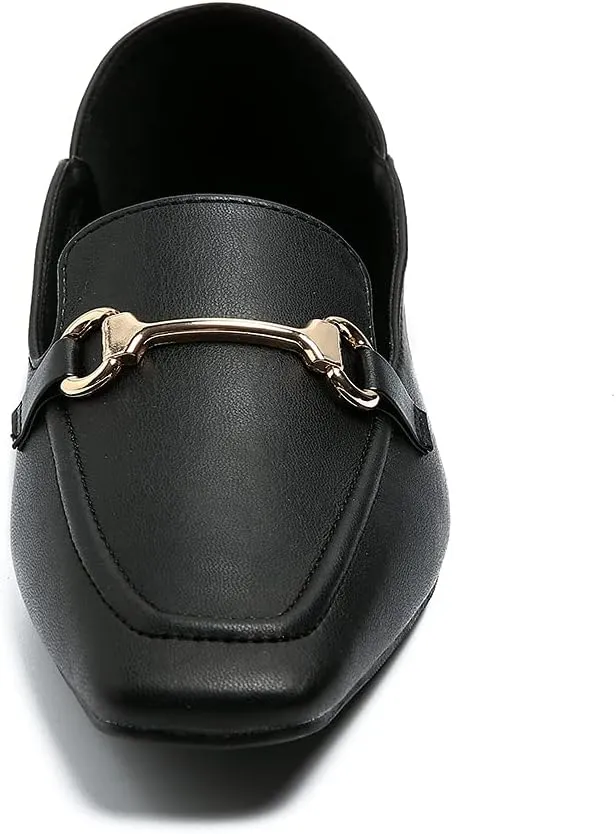 Dcfodk Women's Classic Leather Loafers Casual Slip On Flats Comfort Driving Office Loafer Shoes，Black & White