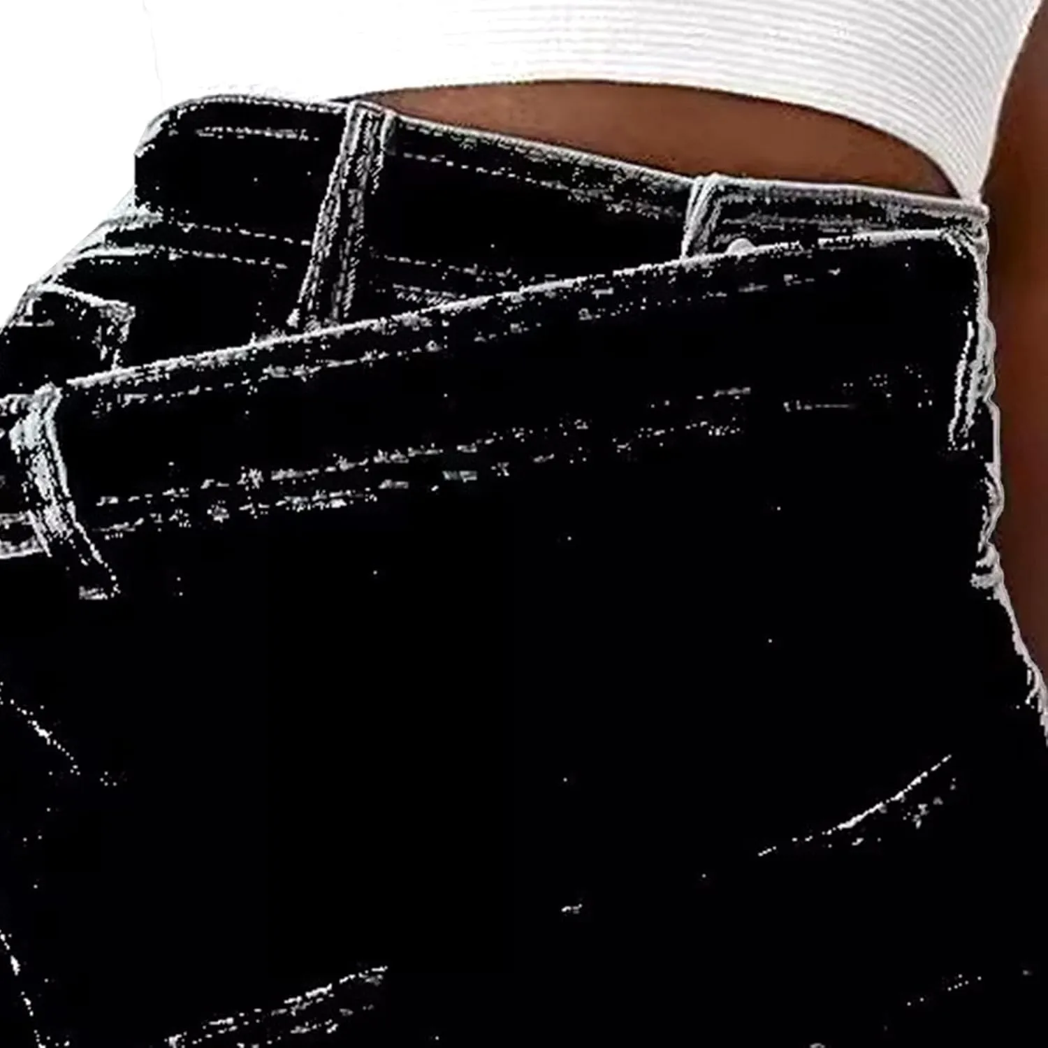 Denim Dress for Women High Waist A-Line Irregular Crossover Jeans Summer Wide Leg Trendy Denim Pants