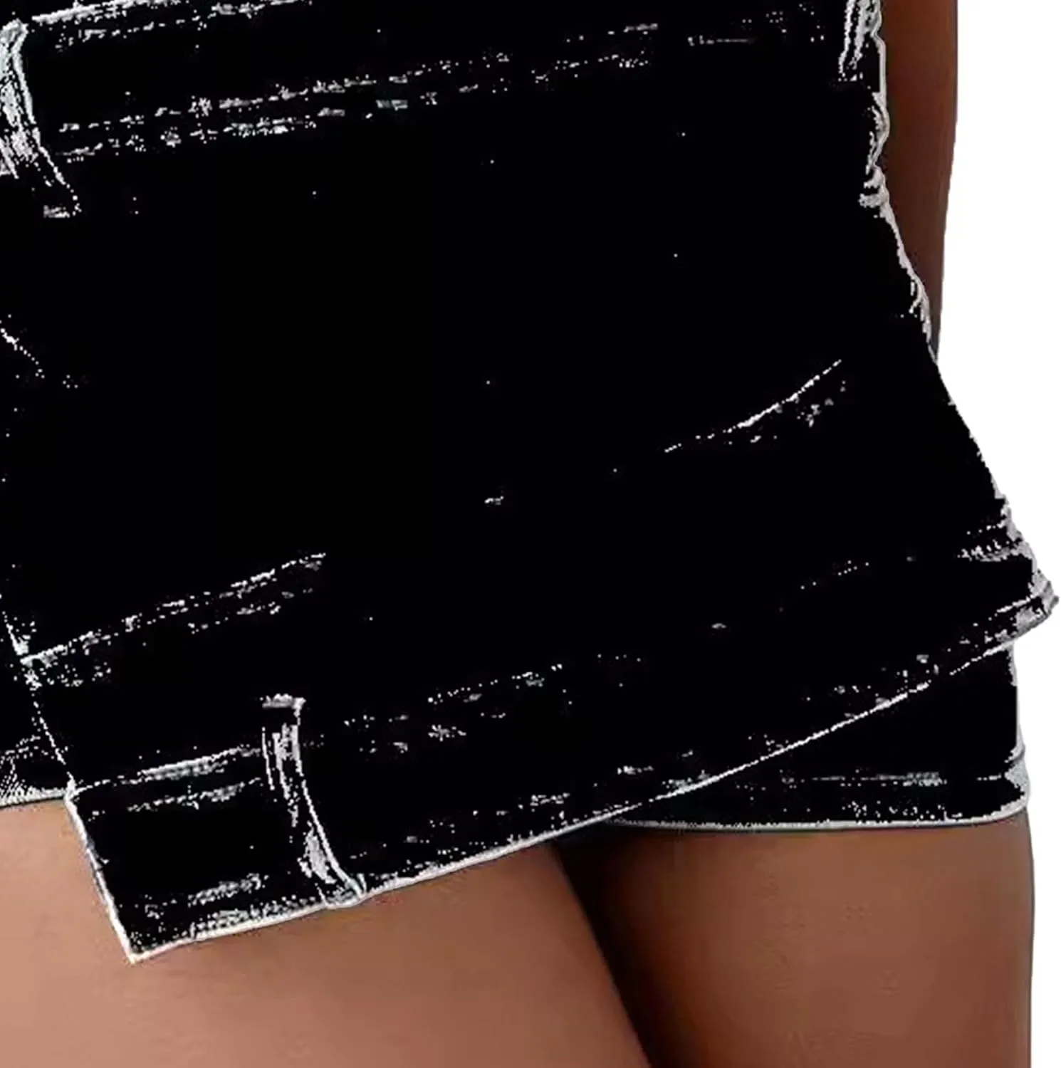 Denim Dress for Women High Waist A-Line Irregular Crossover Jeans Summer Wide Leg Trendy Denim Pants
