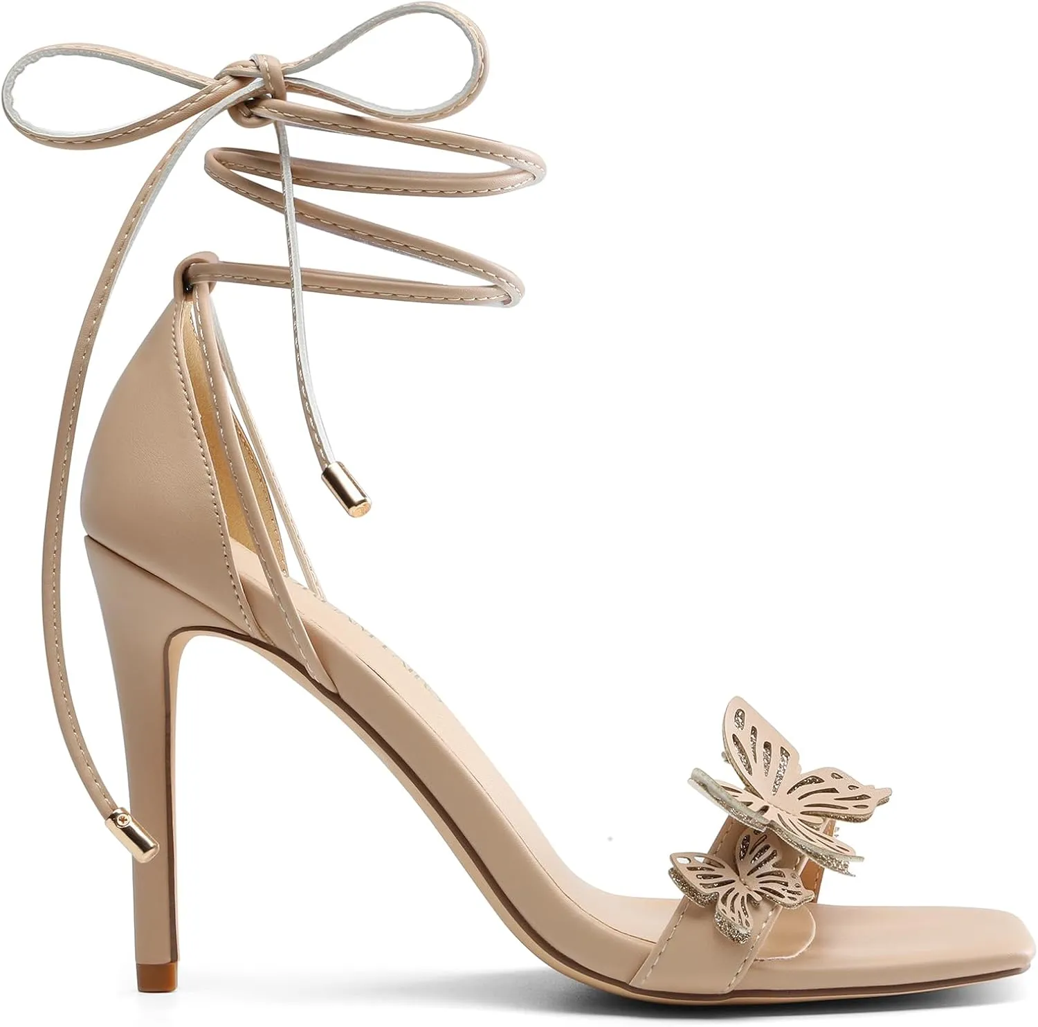 DREAM PAIRS Lace Up High Heels Stilletos Gladiator Open Square Toe Fashion Dressy Wedding Bridal Pumps Sandals