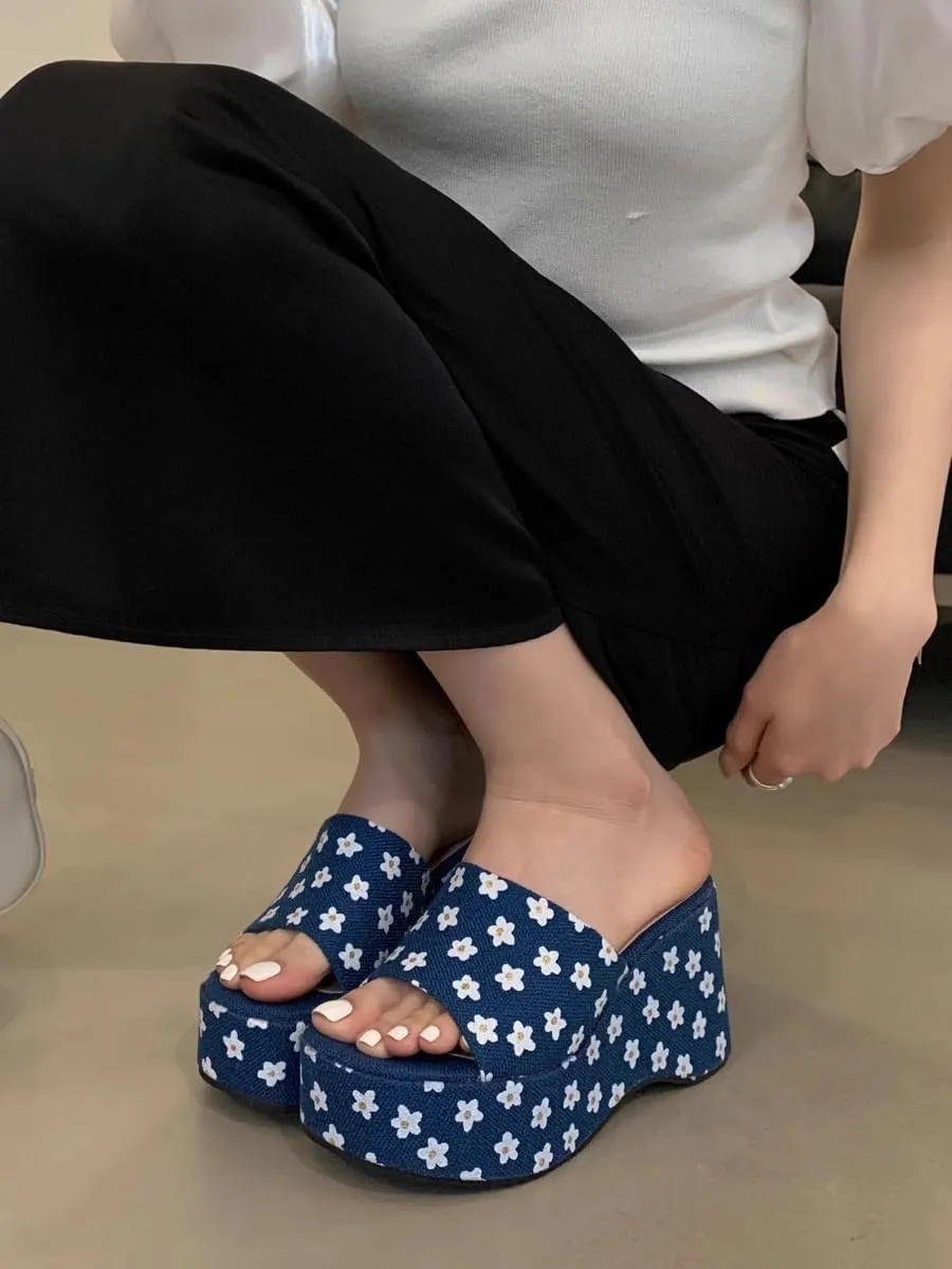 Emo Shoes Y2K Rave Grunge Wedge Sandals Retro Chunky Cruise Shoes for Women Preppy Teen Girls - Non Slip Kawaii Cute Casual Comfortable Walking Lightweight Birthday Gifts Beach Travel Back To School