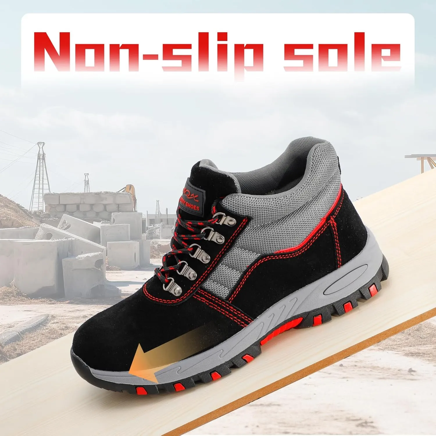 ESTAMICO Steel Toe Work Boots For Men Puncture Proof Industrial & Construction Boot Waterproof Safety Shoes