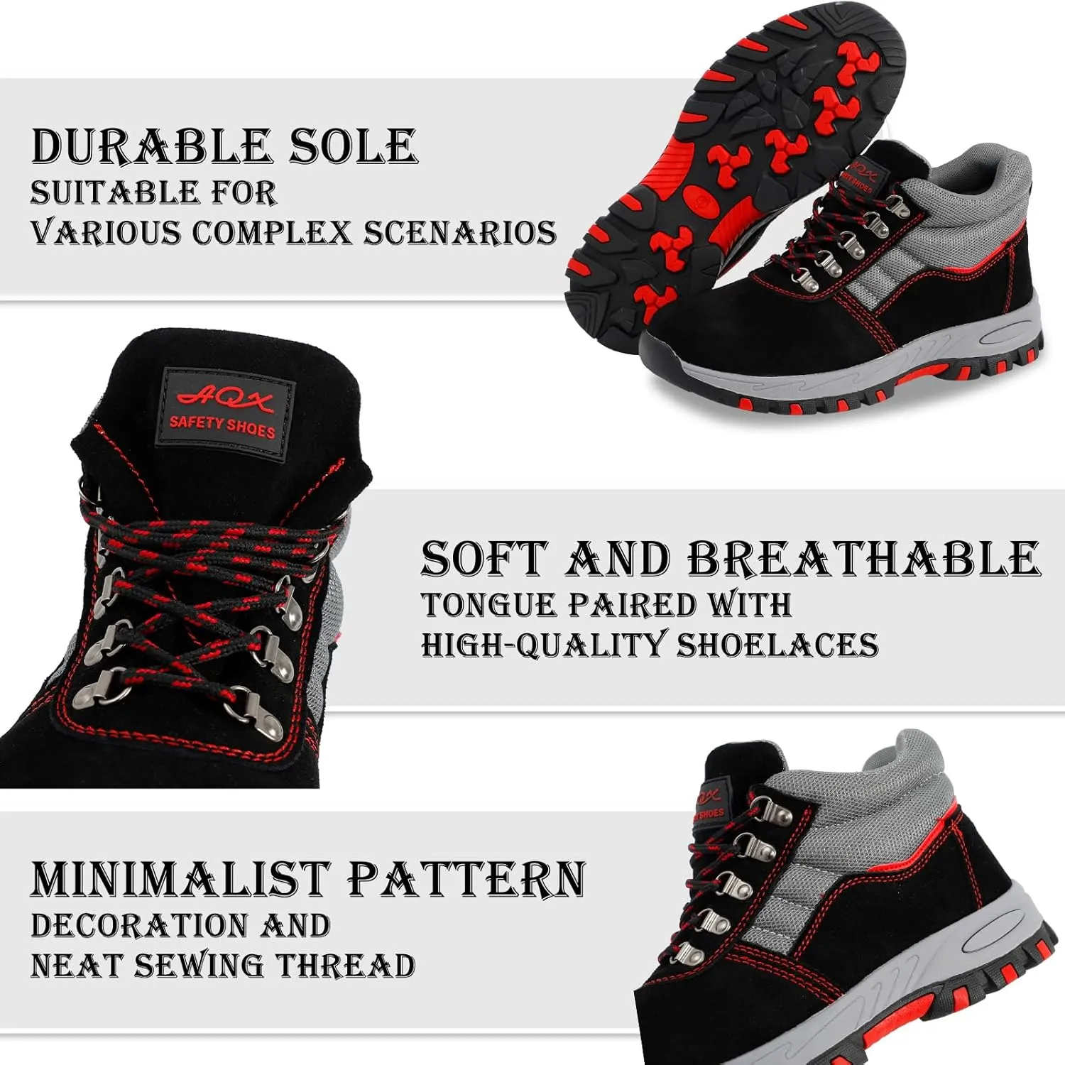 ESTAMICO Steel Toe Work Boots For Men Puncture Proof Industrial & Construction Boot Waterproof Safety Shoes