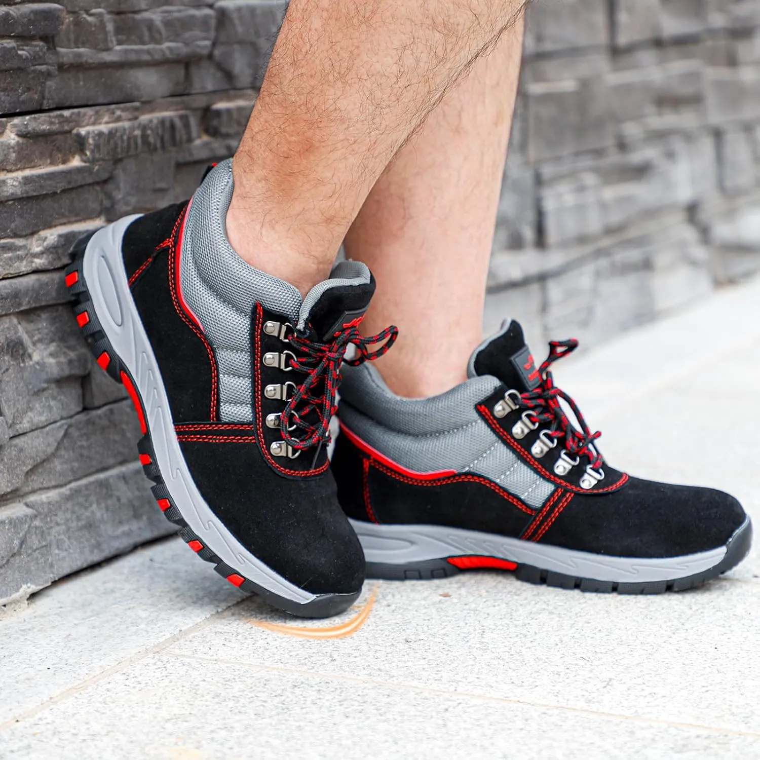 ESTAMICO Steel Toe Work Boots For Men Puncture Proof Industrial & Construction Boot Waterproof Safety Shoes
