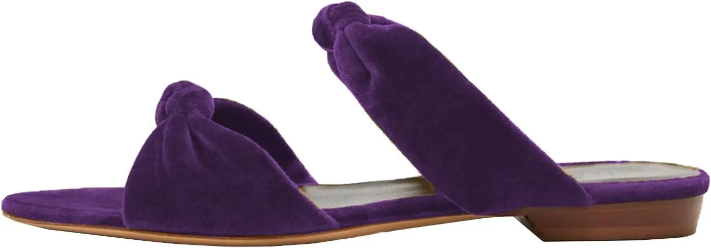 Exquisite Women's Satin Knot Detail Slide On Sandals for Effortless and Elegant Style
