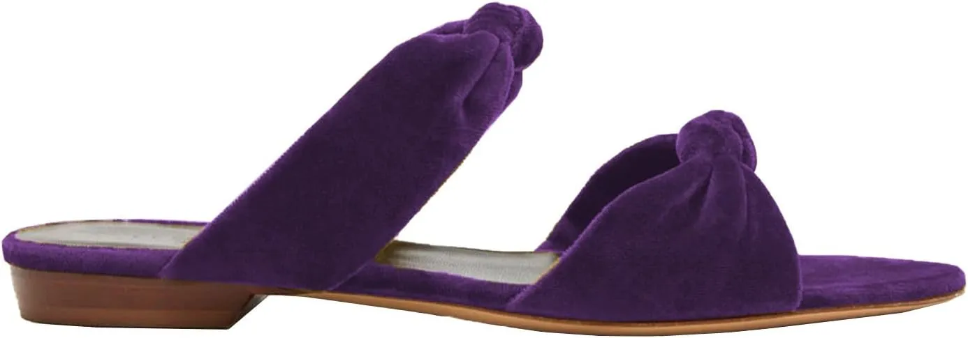 Exquisite Women's Satin Knot Detail Slide On Sandals for Effortless and Elegant Style