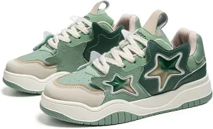 Exusiai Chunky Sneakers for Men Fashion Design Star Y2K Shoes Comfortable Skateboard Walking Platform Dad Shoes White/Black/Green