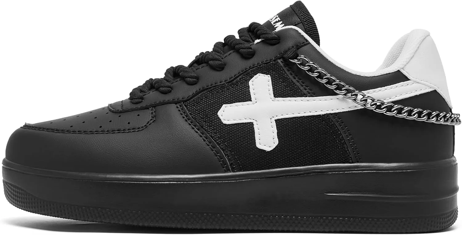 FANVOSSEM Chunky Platform Sneakers for Women，Women's Comfy Sparkly Dad Shoes Lace-Up Casual Walking & Sport Work Sneaker