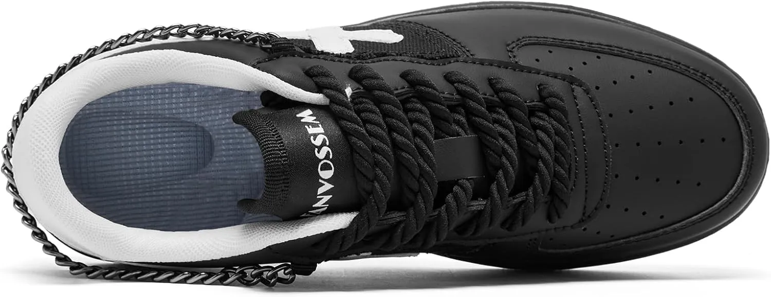 FANVOSSEM Chunky Platform Sneakers for Women，Women's Comfy Sparkly Dad Shoes Lace-Up Casual Walking & Sport Work Sneaker