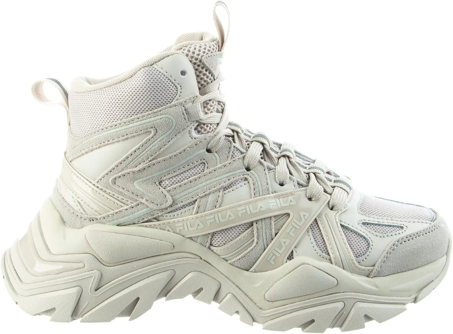 Fila Electrove 2 High Womens Sneaker, Silver Grey/White Sand/Metallic Silver, 7 B (M) US
