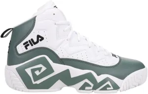 Fila Men's MB Basketball Sneakers Shoes, High-Top Ankle Support, Chunky Sole (White/Dark Forest/Black, 10.5)