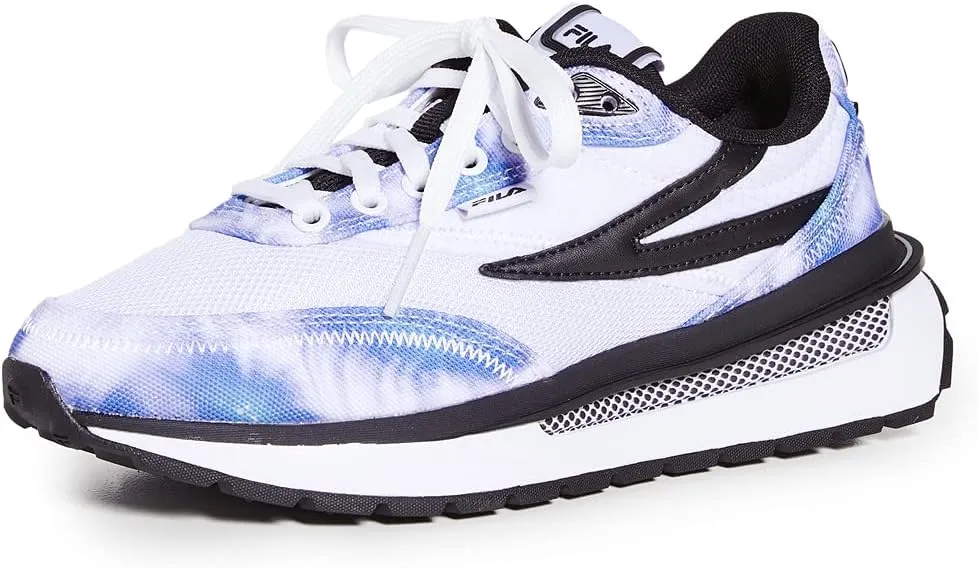 Fila Women's Renno Tie Dye Sneakers, White/Cobalt Blue/Storm Blue, 7 Medium US