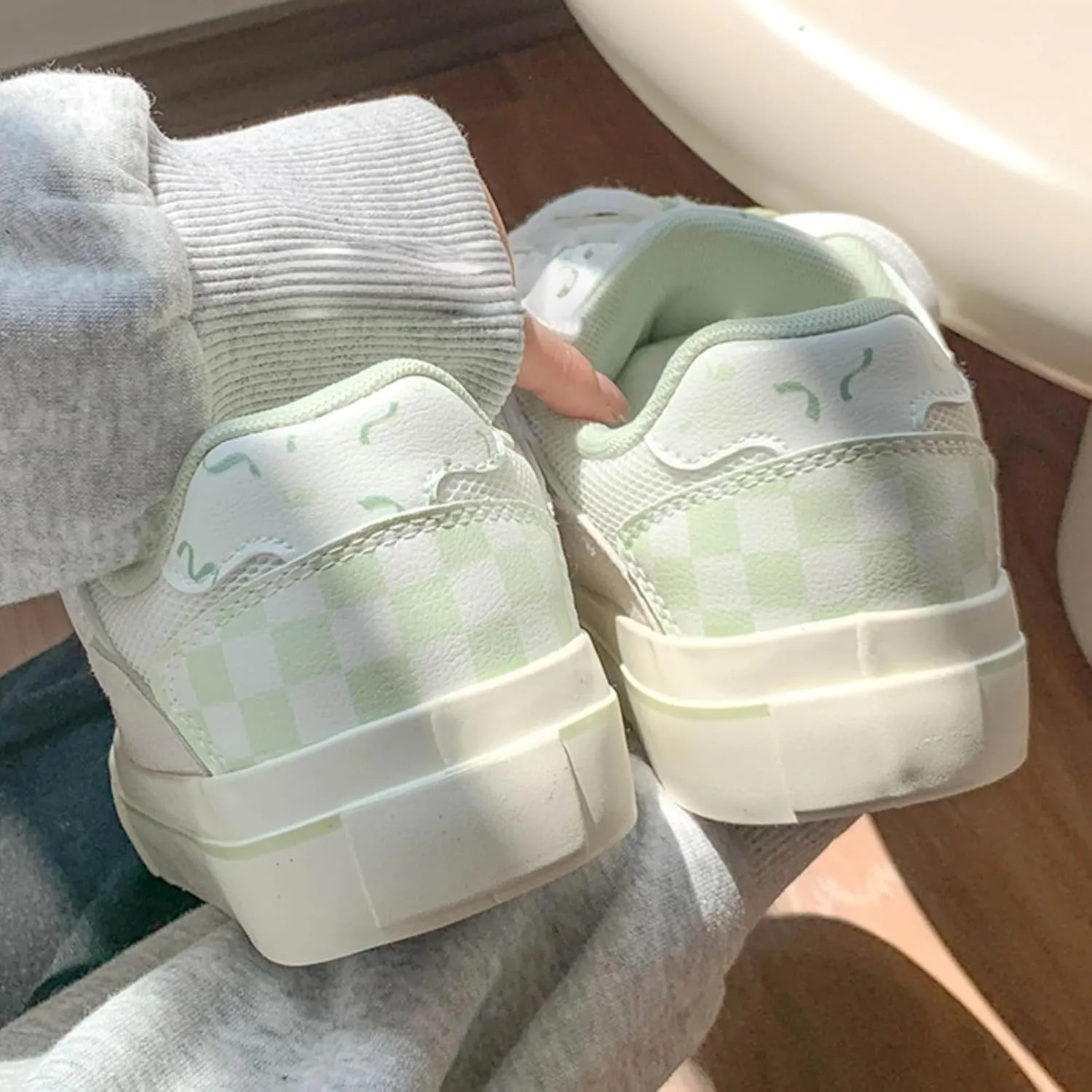 Flower Floral Tulip Y2k Platform Chunky Sneakers for Women and Girls Retro Marshmallow Aesthetic Casual Walking Shoes