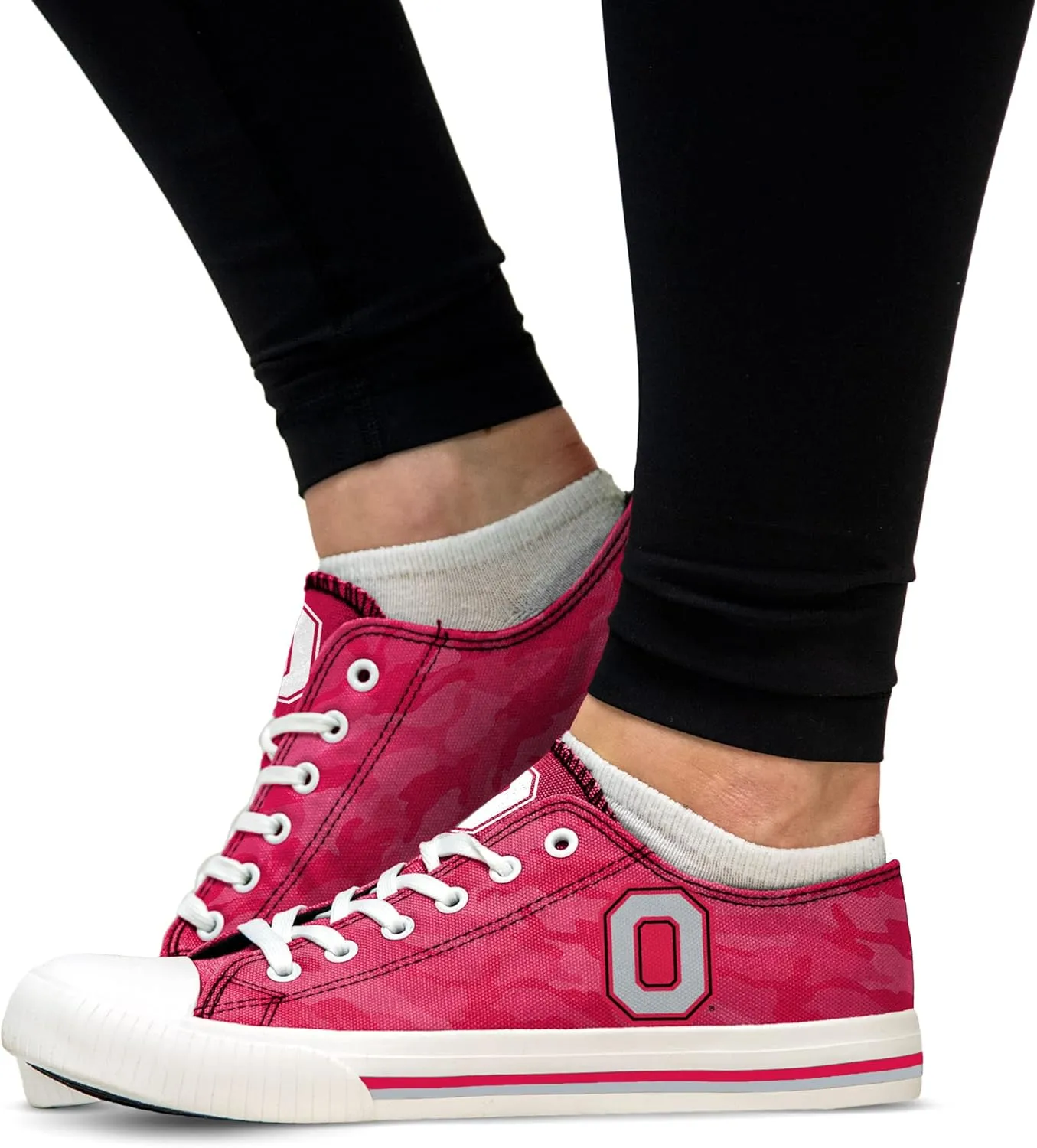 FOCO womens Ncaa College Team Logo Fashion Low Top Canvas Sneakers Shoes