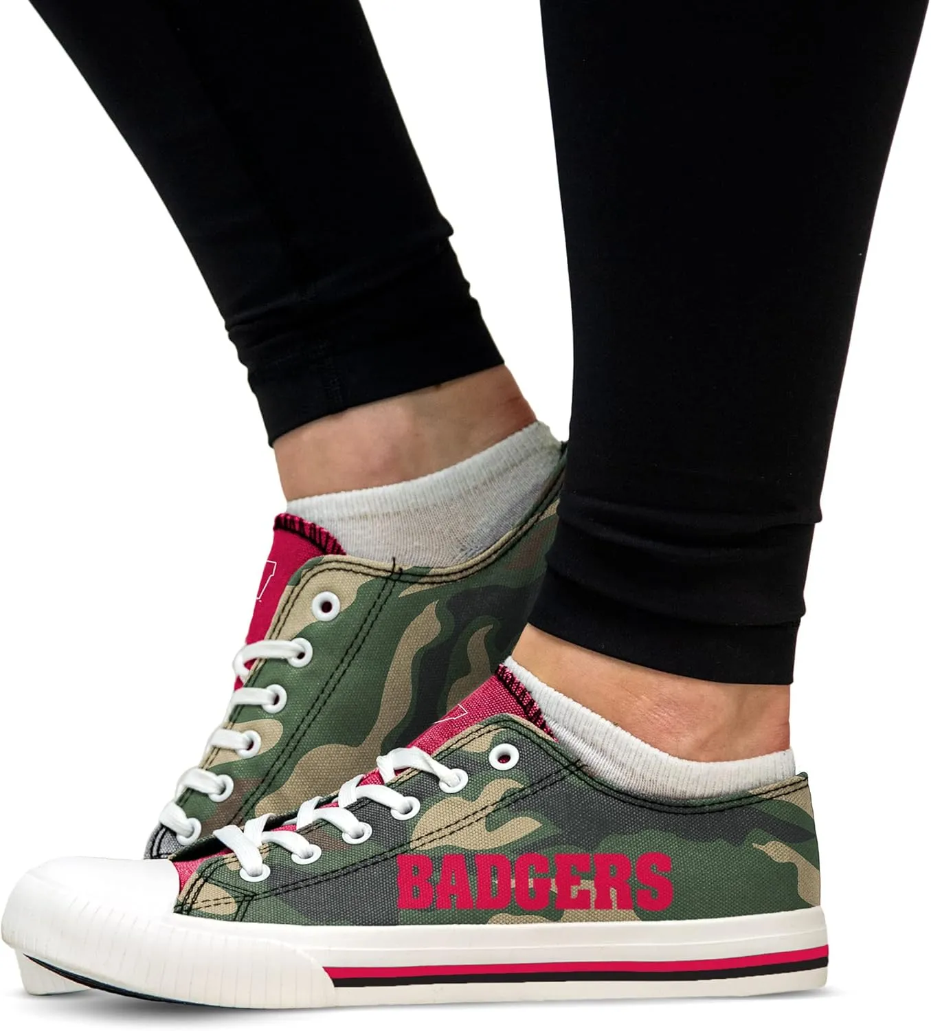 FOCO womens Ncaa College Team Logo Fashion Low Top Canvas Sneakers Shoes