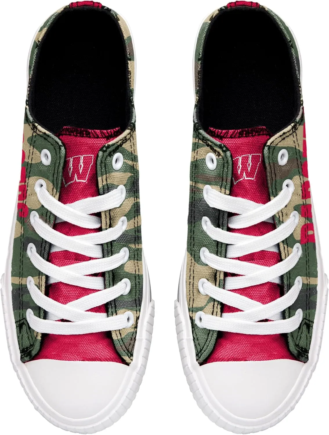 FOCO womens Ncaa College Team Logo Fashion Low Top Canvas Sneakers Shoes