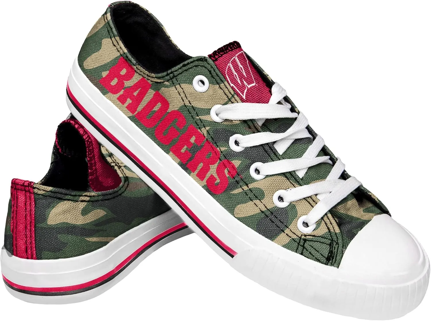 FOCO womens Ncaa College Team Logo Fashion Low Top Canvas Sneakers Shoes