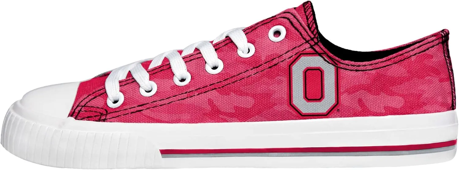FOCO womens Ncaa College Team Logo Fashion Low Top Canvas Sneakers Shoes
