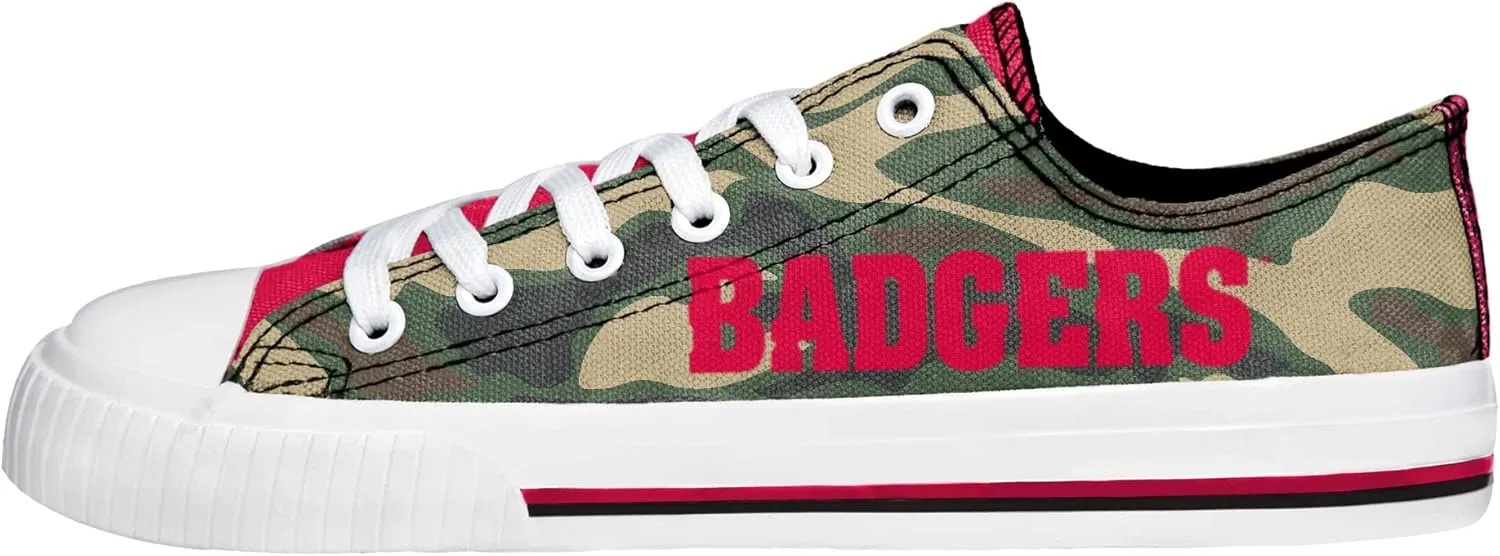 FOCO womens Ncaa College Team Logo Fashion Low Top Canvas Sneakers Shoes