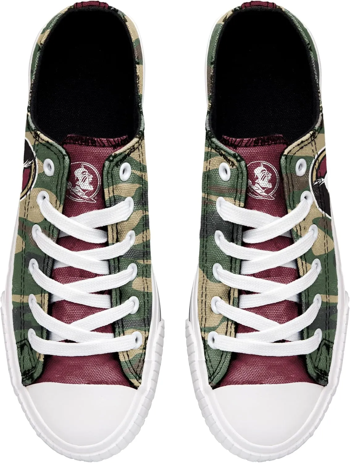 FOCO Women's NCAA College Team Logo Fashion Low Top Canvas Sneakers Shoes