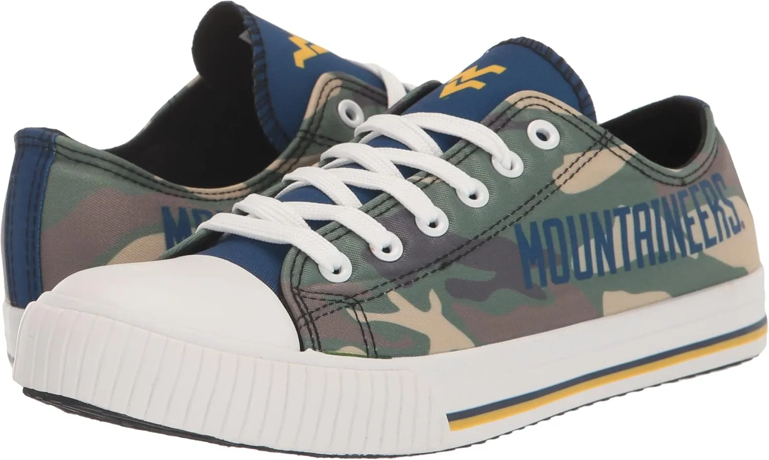 FOCO womens Ncaa College Team Logo Fashion Low Top Canvas Sneakers Shoes