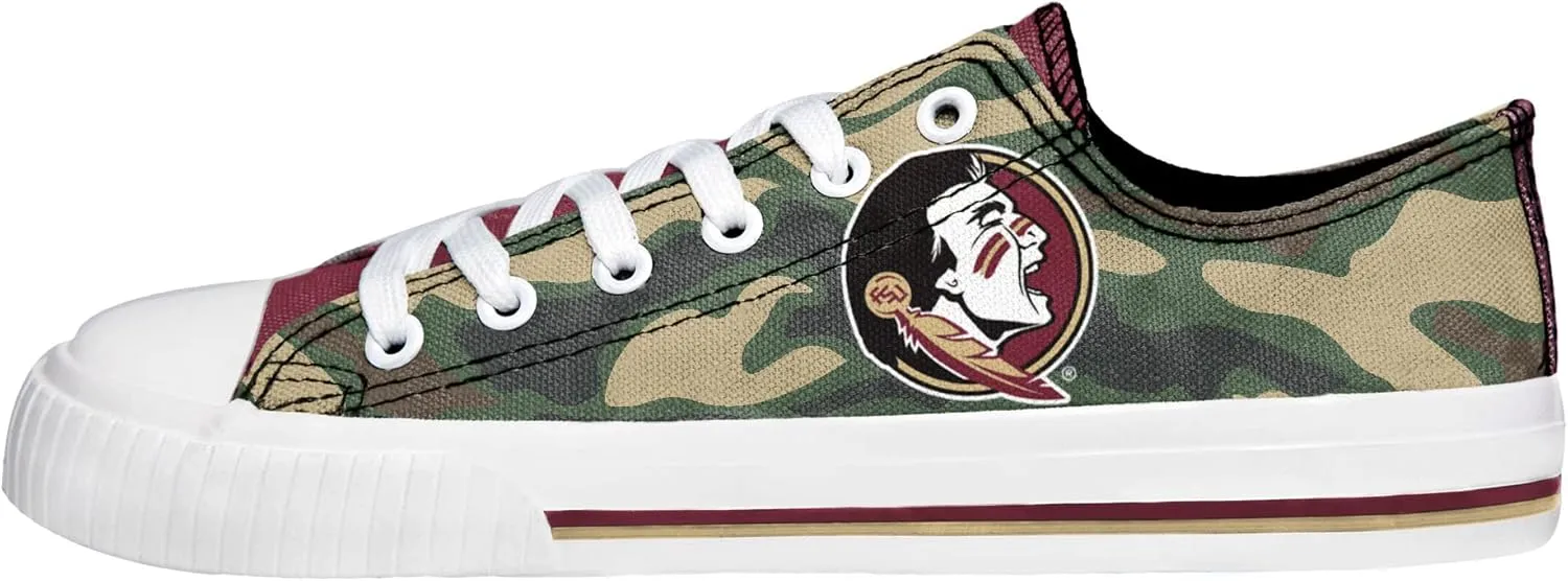 FOCO Women's NCAA College Team Logo Fashion Low Top Canvas Sneakers Shoes