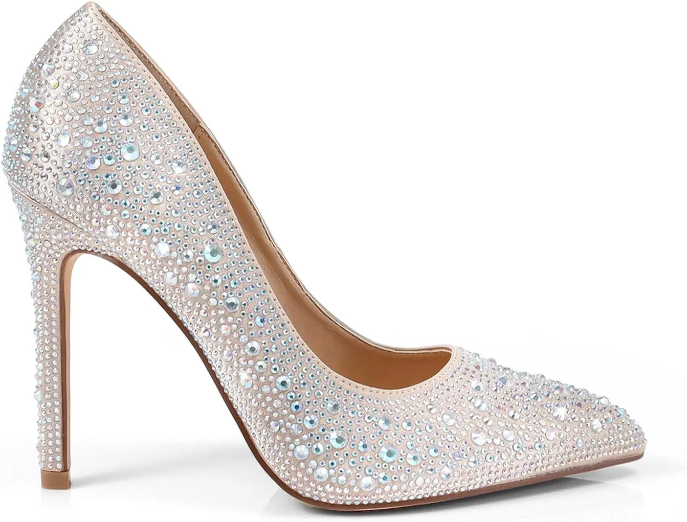 FREDERICK'S OF HOLLYWOOD- Pointy Toe Full Rhinstone Pump W Pencil Heel, FOH-Samantha