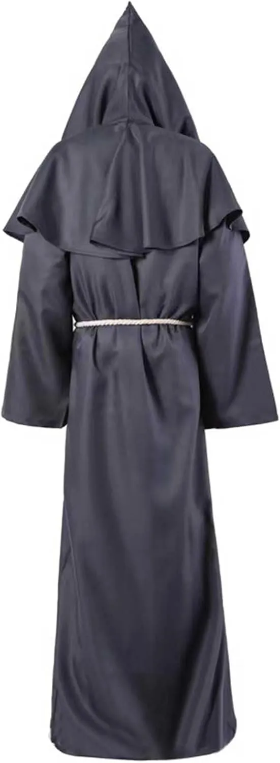 Friar Medieval Cloak Hooded Monk Renaissance Priest Robe Costume Cosplay Outfits Women Mens Halloween Costume Cape