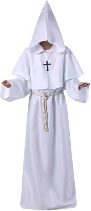Friar Medieval Cloak Hooded Monk Renaissance Priest Robe Costume Cosplay Outfits Women Mens Halloween Costume Cape