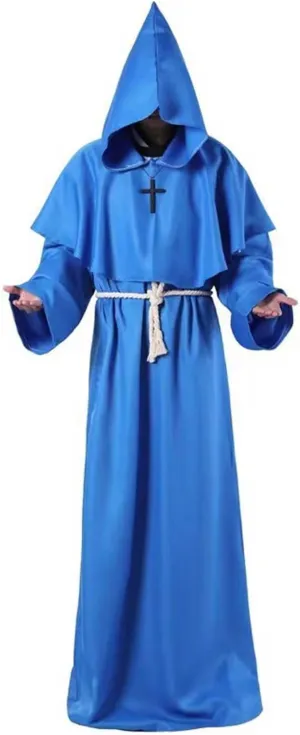 Friar Medieval Cloak Hooded Monk Renaissance Priest Robe Costume Cosplay Outfits Women Mens Halloween Costume Cape