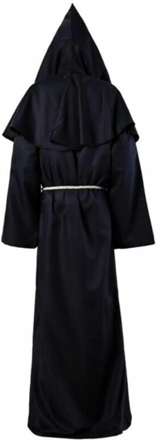 Friar Medieval Cloak Hooded Monk Renaissance Priest Robe Costume Cosplay Outfits Women Mens Halloween Costume Cape