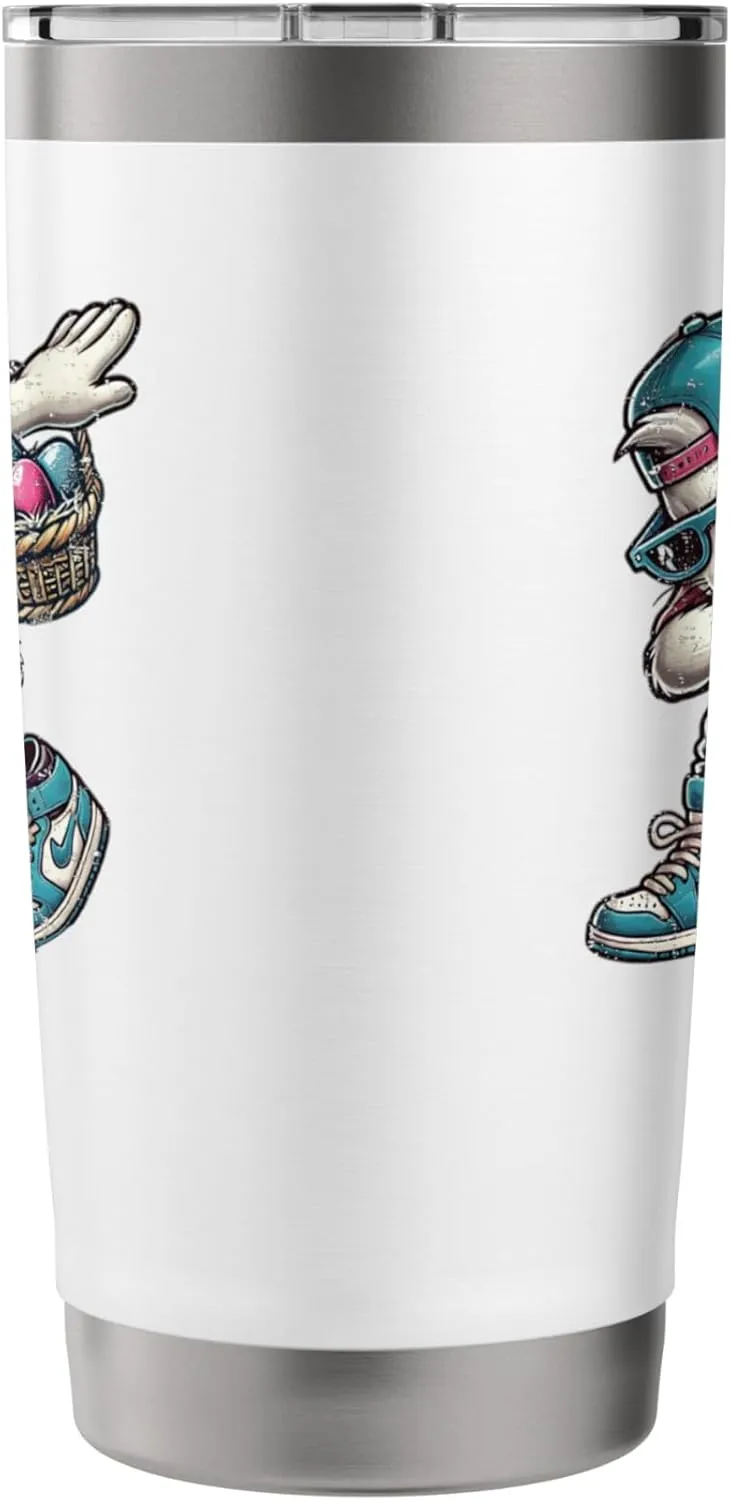 Funny Dabbing Sneaker Head Easter Bunny Easter Egg Hunt Stainless Steel Insulated Tumbler