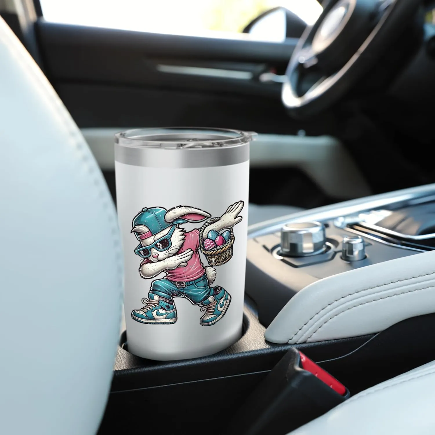 Funny Dabbing Sneaker Head Easter Bunny Easter Egg Hunt Stainless Steel Insulated Tumbler